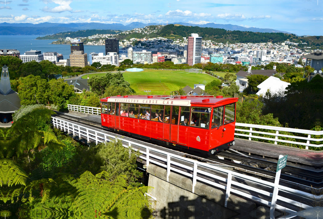 Premium textile canvas Premium textile canvas 120 cm x 80 cm across cable car in Wellington 