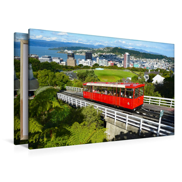 Premium textile canvas Premium textile canvas 120 cm x 80 cm across cable car in Wellington 