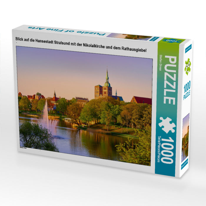 Blick auf die Hansestadt Stralsund mit der Nikolaikirche und dem Rathausgiebel - CALVENDO Foto-Puzzle - calvendoverlag 29.99