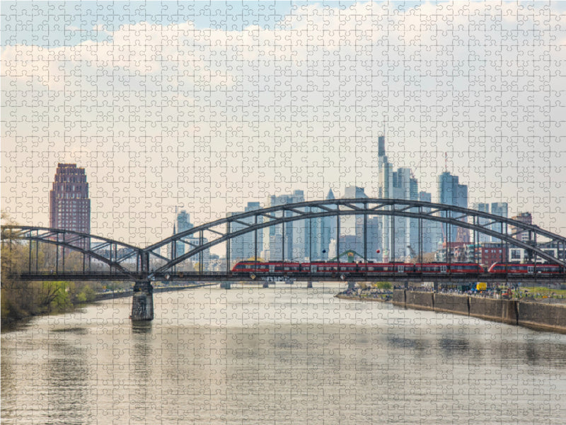 Die Deutschherrnbrücke vor der Frankfurter Skyline - CALVENDO Foto-Puzzle - calvendoverlag 29.99