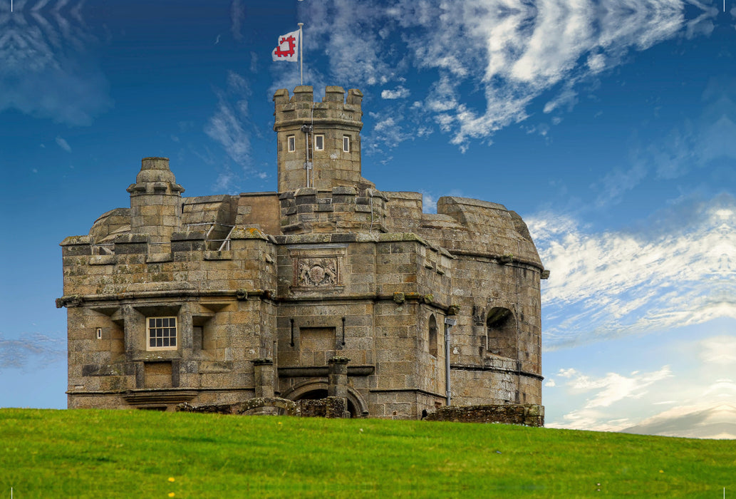 Premium textile canvas Premium textile canvas 120 cm x 80 cm landscape Pendennis Castle 