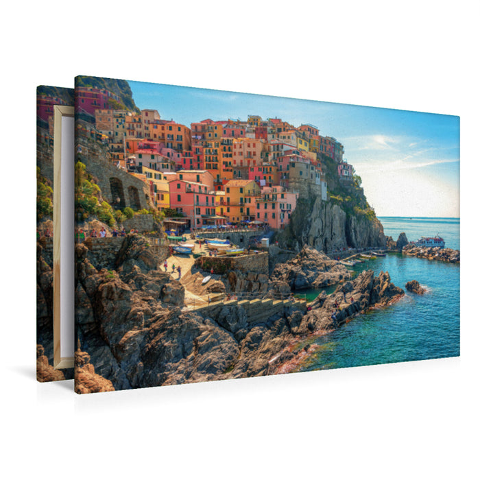 Premium textile canvas Premium textile canvas 120 cm x 80 cm landscape Manarola Marina 