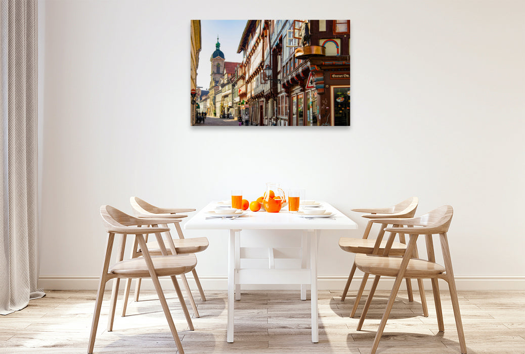 Premium textile canvas Premium textile canvas 120 cm x 80 cm landscape Short Street 