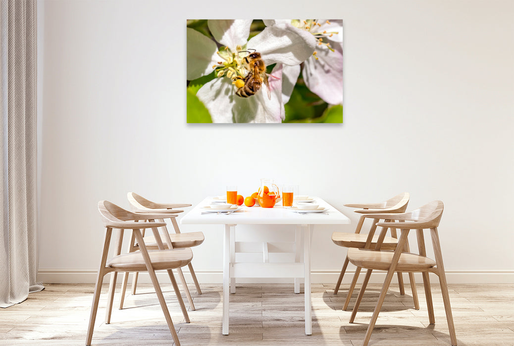 Premium textile canvas Premium textile canvas 120 cm x 80 cm across Bees collecting nectar 