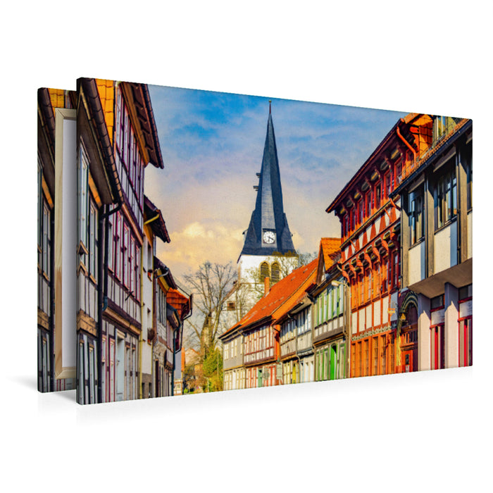 Premium textile canvas Premium textile canvas 120 cm x 80 cm landscape view of the Sankt Sistine Church in Northeim 