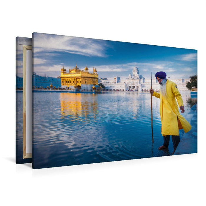 Premium Textil-Leinwand Premium Textil-Leinwand 120 cm x 80 cm quer Golden Temple, Amritsar