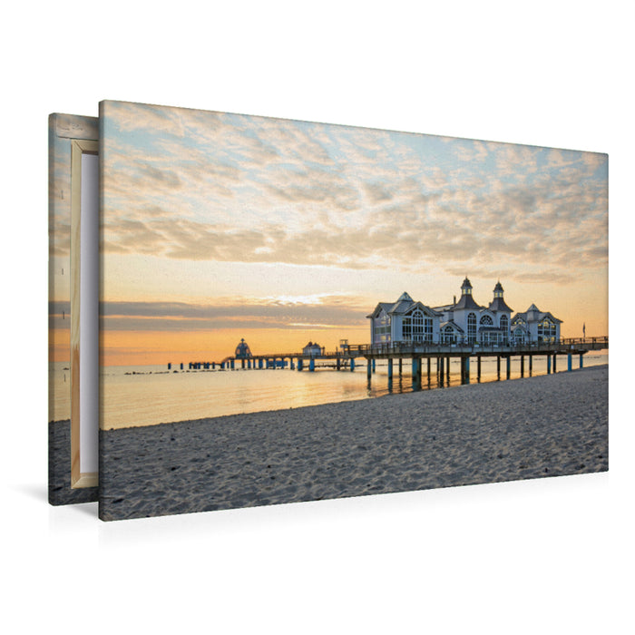 Premium textile canvas Premium textile canvas 120 cm x 80 cm across Baltic Sea pure holiday feeling 