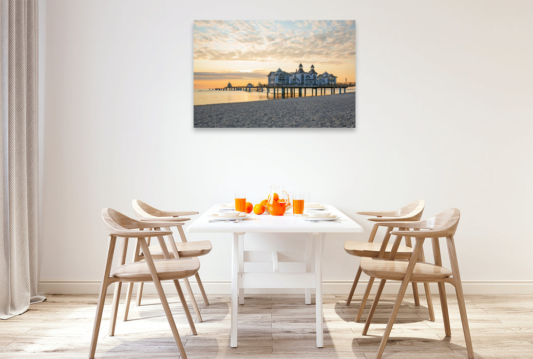 Premium textile canvas Premium textile canvas 120 cm x 80 cm across Baltic Sea pure holiday feeling 