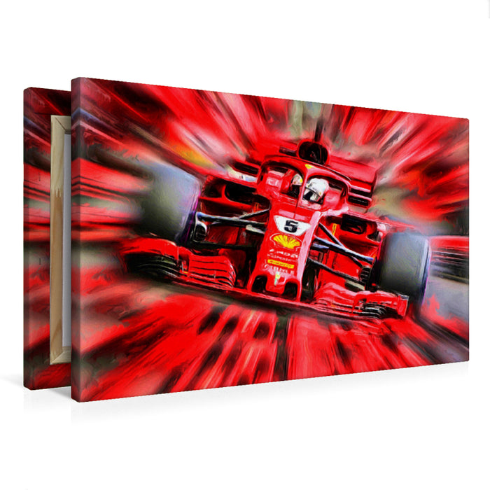 Premium Textil-Leinwand Premium Textil-Leinwand 75 cm x 50 cm quer Noch mehr Italo-Power: der Deutsche Sebastian Vettel jagt die Rekorde des legendären "Schumi".
