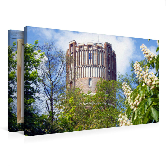 Premium textile canvas Premium textile canvas 75 cm x 50 cm landscape Old water tower 