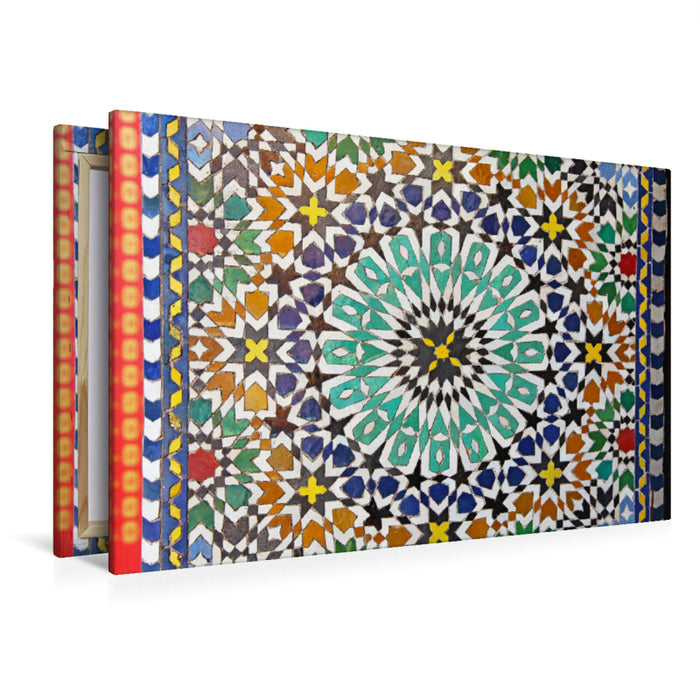 Premium textile canvas Premium textile canvas 120 cm x 80 cm landscape mosaic, Marrakesh 