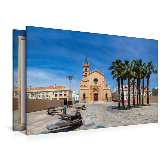 Premium Textil-Leinwand Premium Textil-Leinwand 120 cm x 80 cm quer Ein Motiv aus dem Kalender Malaga - andalusische Mittelmeerküste