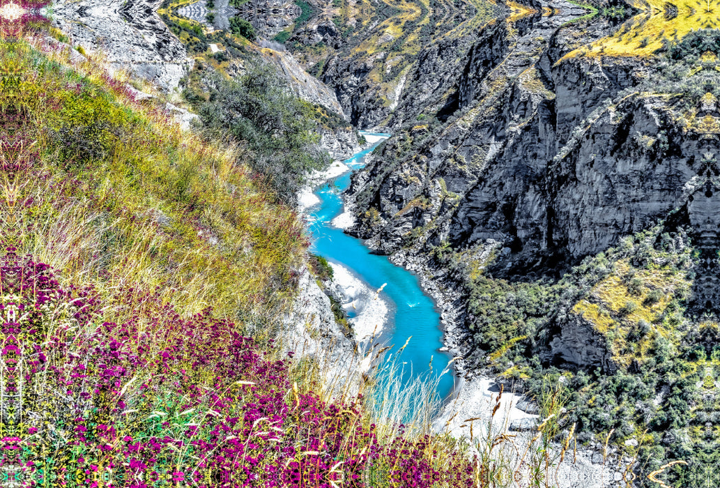 Premium textile canvas Premium textile canvas 120 cm x 80 cm landscape New Zealand - Skippers Canyon 