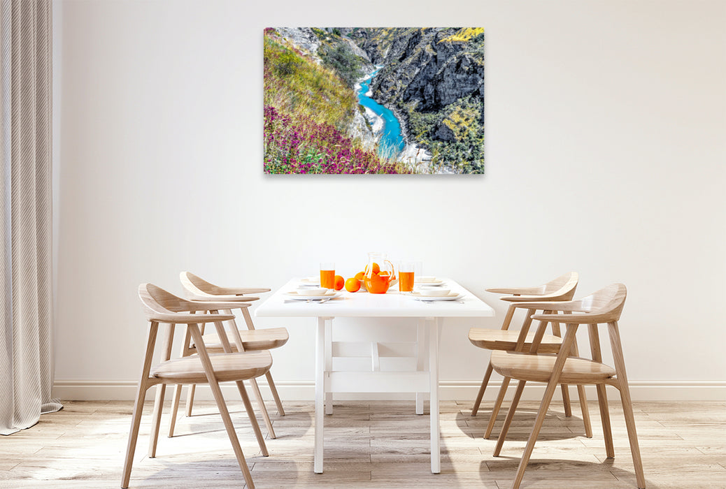 Premium textile canvas Premium textile canvas 120 cm x 80 cm landscape New Zealand - Skippers Canyon 