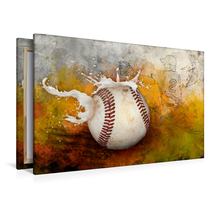 Toile textile haut de gamme Toile textile haut de gamme 120 cm x 80 cm paysage SPORT rencontre SPLASH - baseball 