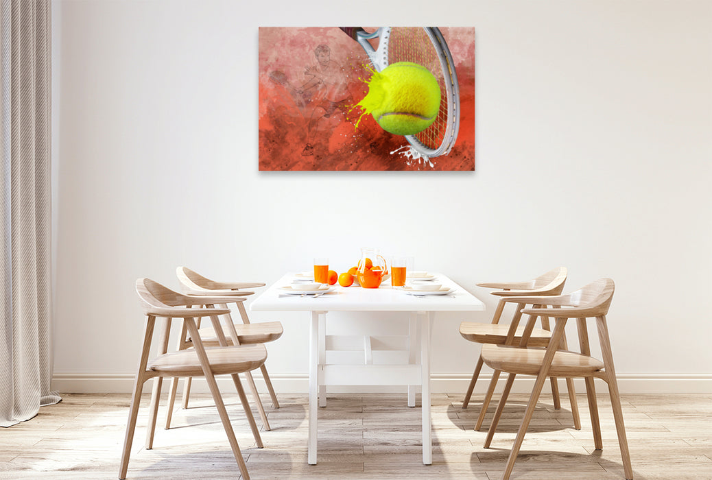 Premium textile canvas Premium textile canvas 120 cm x 80 cm landscape SPORT meets SPLASH - tennis 