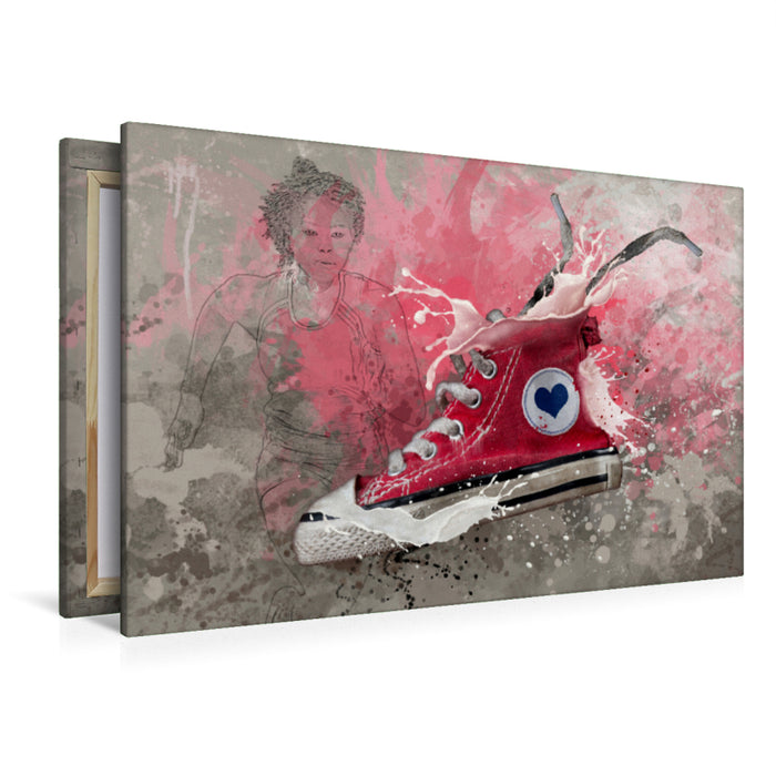 Premium textile canvas Premium textile canvas 120 cm x 80 cm landscape SPORT meets SPLASH - running 