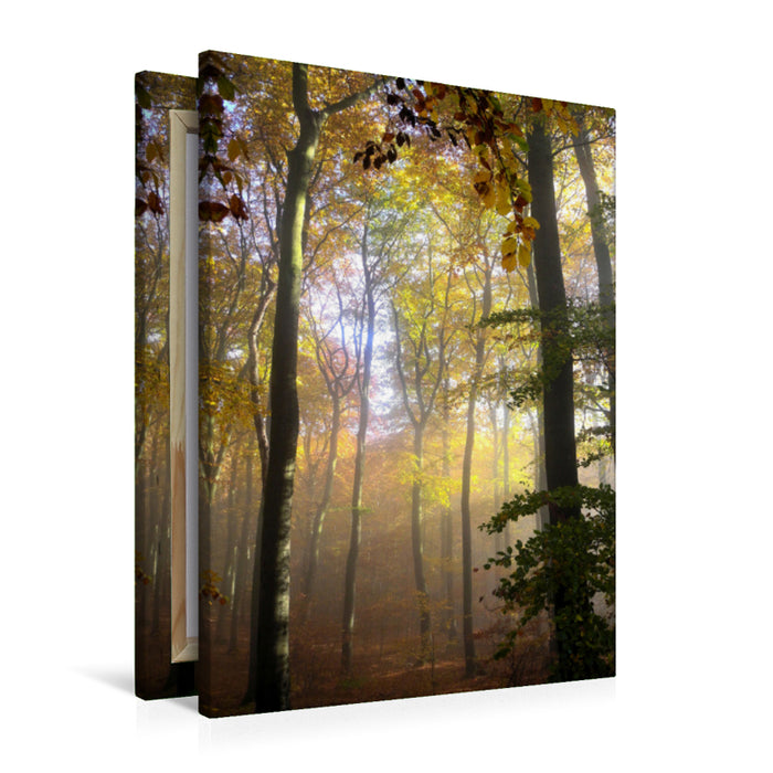 Premium Textil-Leinwand Premium Textil-Leinwand 60 cm x 90 cm hoch Ein Motiv aus dem Kalender Herbstmorgen in der Eifel