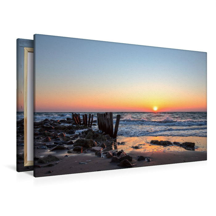 Premium textile canvas Premium textile canvas 120 cm x 80 cm landscape Early in the morning on the Baltic Sea beach 