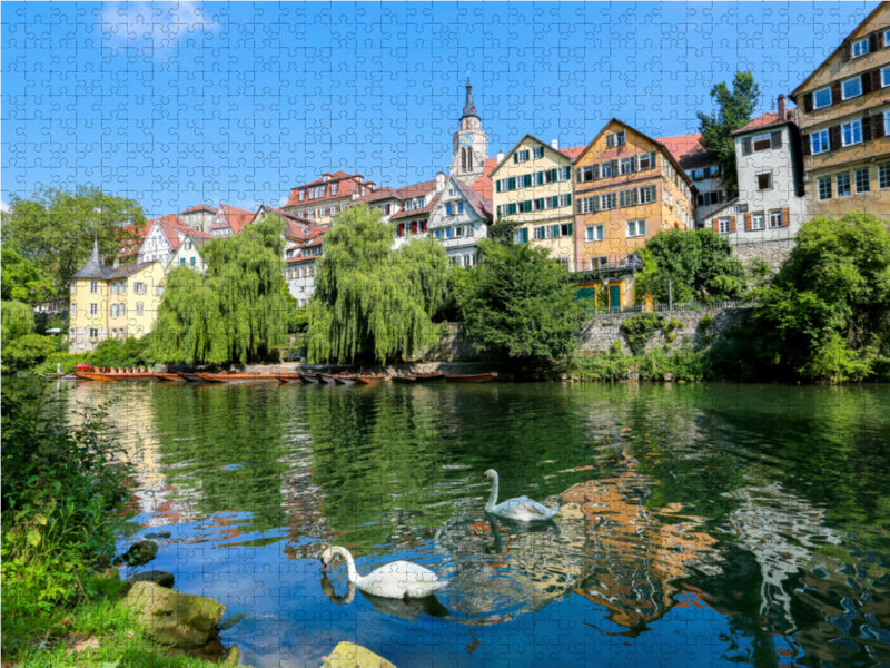 Tübinger Neckarfront mit Hölderlin-Turm und Stiftskirche - CALVENDO Foto-Puzzle - calvendoverlag 29.99