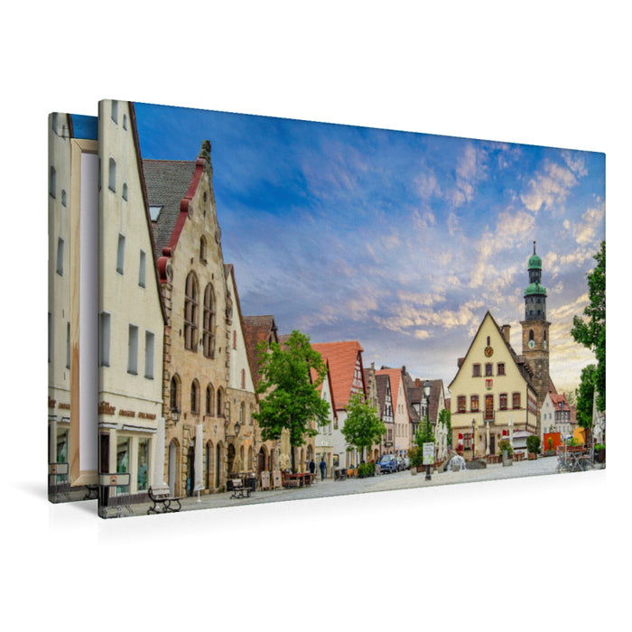 Premium Textil-Leinwand Premium Textil-Leinwand 120 cm x 80 cm quer Marktplatz in Richtung Altes Rathaus