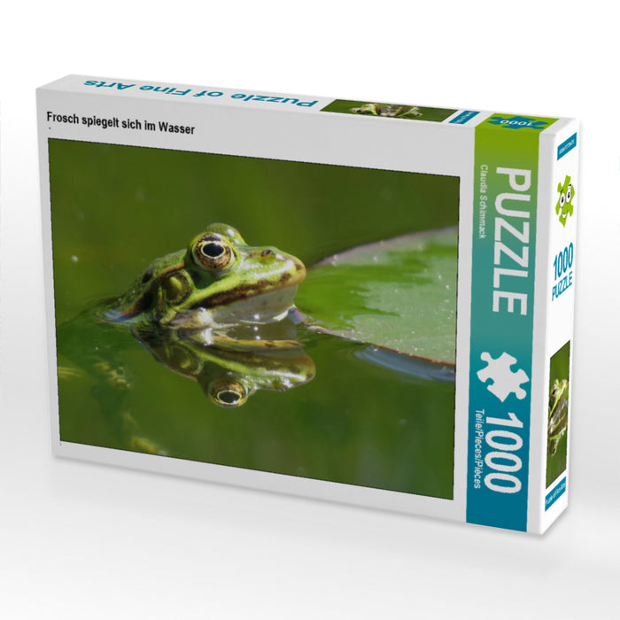 Frosch spiegelt sich im Wasser - CALVENDO Foto-Puzzle - calvendoverlag 29.99