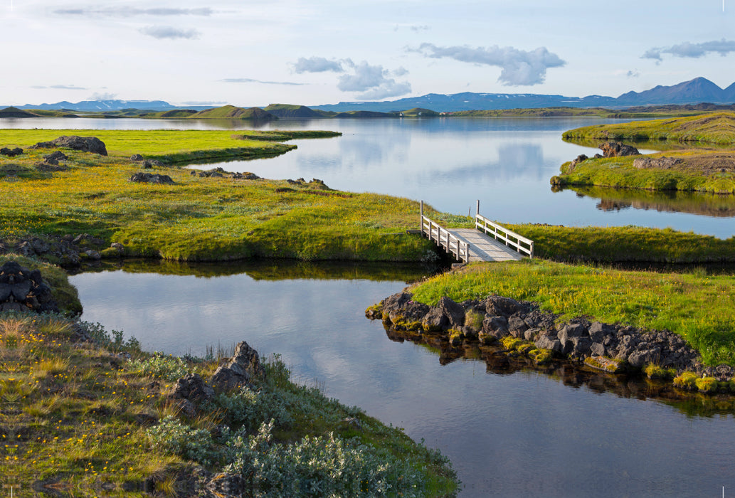 Premium textile canvas Premium textile canvas 120 cm x 80 cm landscape Myvatn, the mosquito lake 