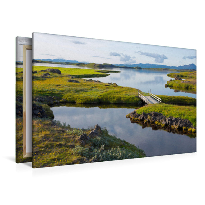 Premium textile canvas Premium textile canvas 120 cm x 80 cm landscape Myvatn, the mosquito lake 