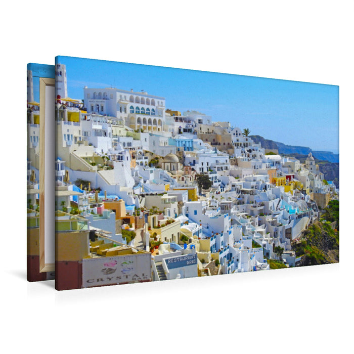 Premium textile canvas Premium textile canvas 120 cm x 80 cm landscape Santorini, Queen of the Greek Islands 