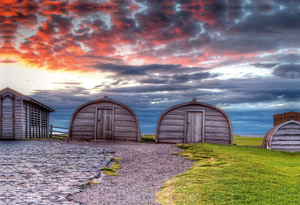 Premium textile canvas Premium textile canvas 75 cm x 50 cm landscape England - Lindisfarne Castle 