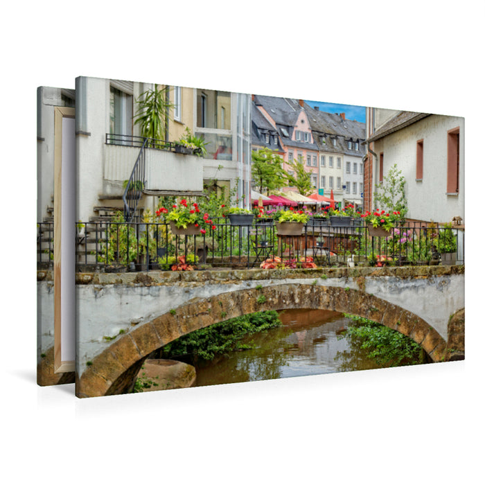Premium textile canvas Premium textile canvas 120 cm x 80 cm across Saarburg, Little Venice 