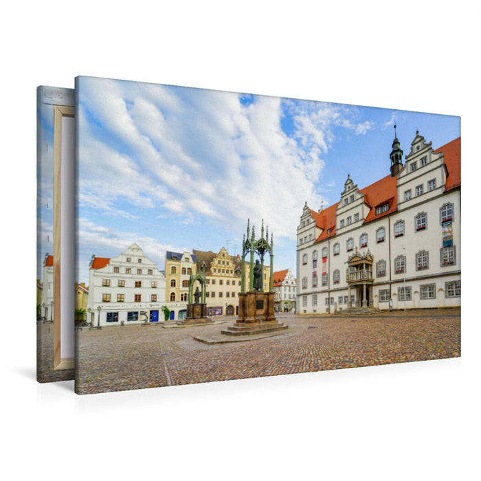 Premium textile canvas Premium textile canvas 120 cm x 80 cm across A motif from the calendar Lutherstadt Wittenberg Impressions 