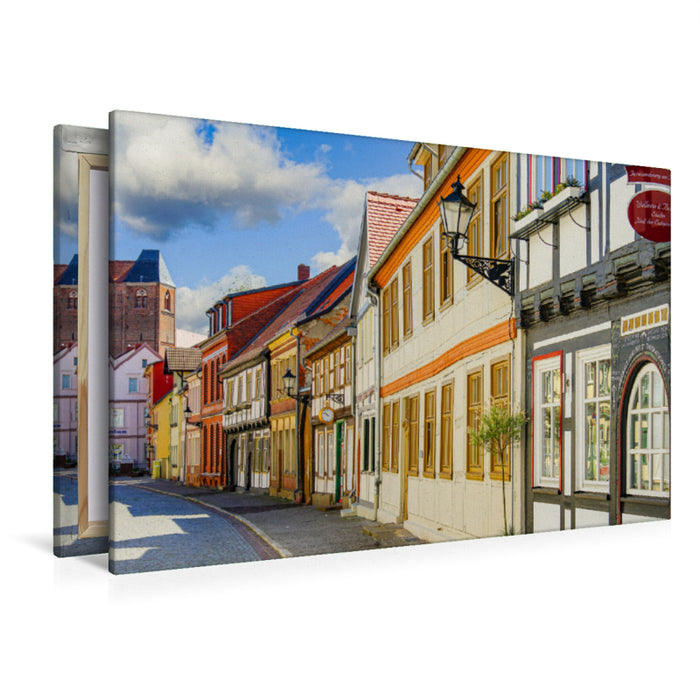 Premium textile canvas Premium textile canvas 120 cm x 80 cm landscape View of Kirchstrasse 