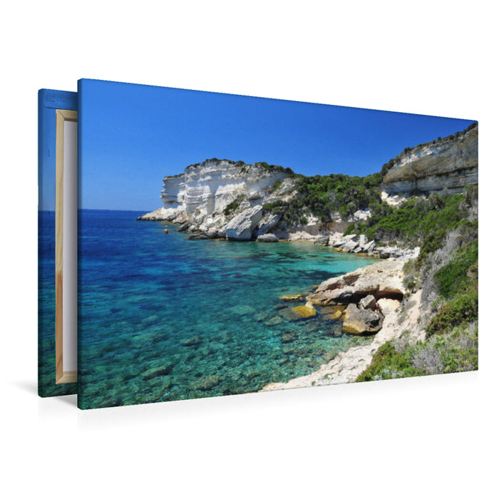 Premium textile canvas Premium textile canvas 120 cm x 80 cm landscape Near Pertusato, Corsica 