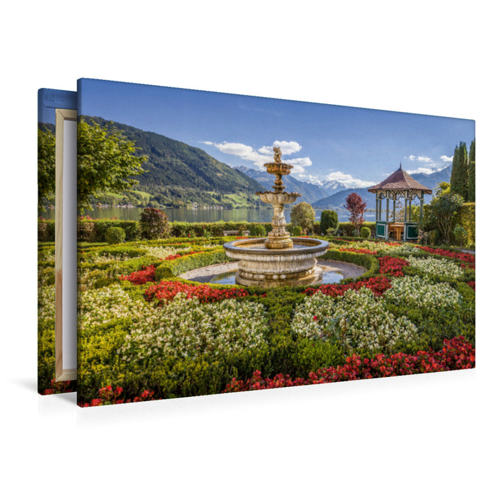 Premium textile canvas Premium textile canvas 120 cm x 80 cm landscape Park on Lake Zell in Salzburg, Austria 