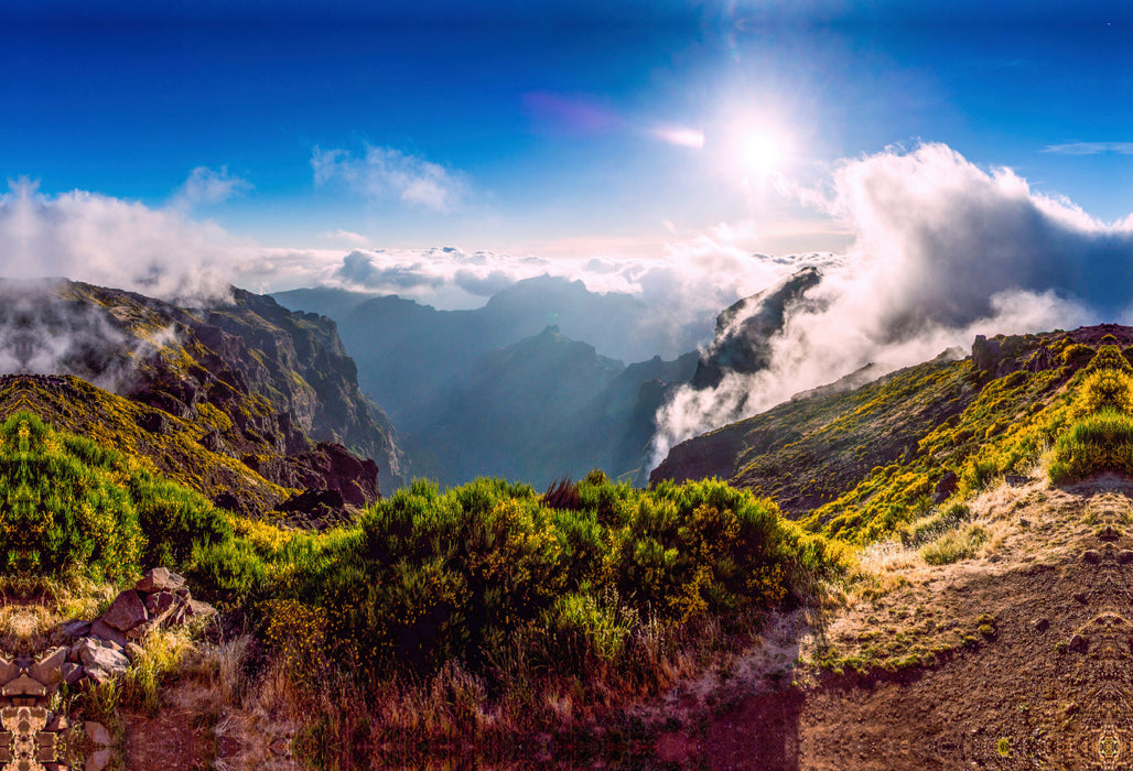 Premium textile canvas Premium textile canvas 90 cm x 60 cm landscape Madeira Pico do Arieiro 