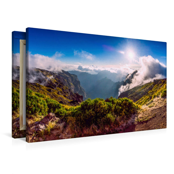 Premium textile canvas Premium textile canvas 90 cm x 60 cm landscape Madeira Pico do Arieiro 