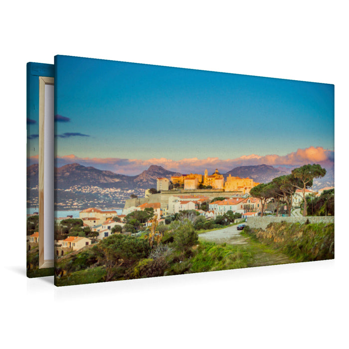 Premium textile canvas Premium textile canvas 120 cm x 80 cm landscape Corsica - Calvi 