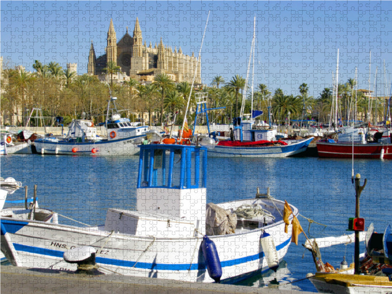 Fischerhafen Palma mit Kathedrale - CALVENDO Foto-Puzzle - calvendoverlag 29.99