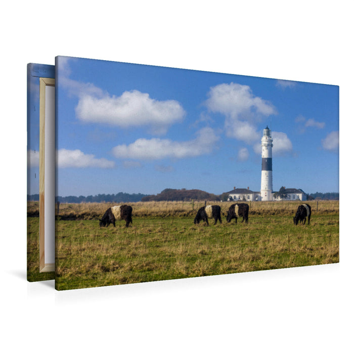 Premium textile canvas Premium textile canvas 120 cm x 80 cm landscape Lighthouse Langer Christian on Sylt 