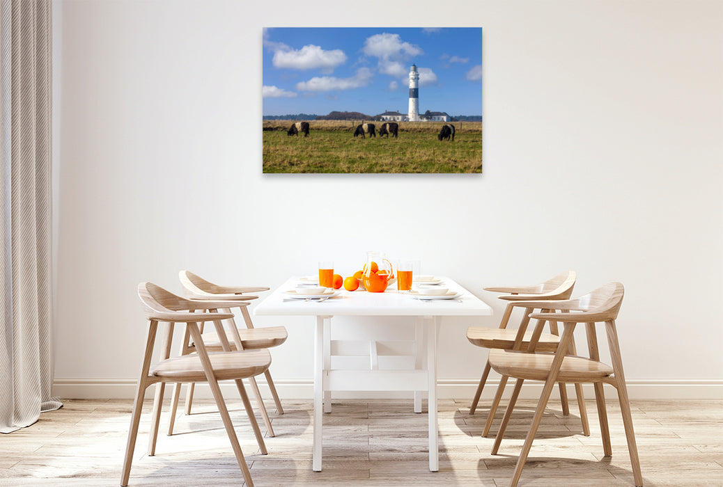 Premium textile canvas Premium textile canvas 120 cm x 80 cm landscape Lighthouse Langer Christian on Sylt 