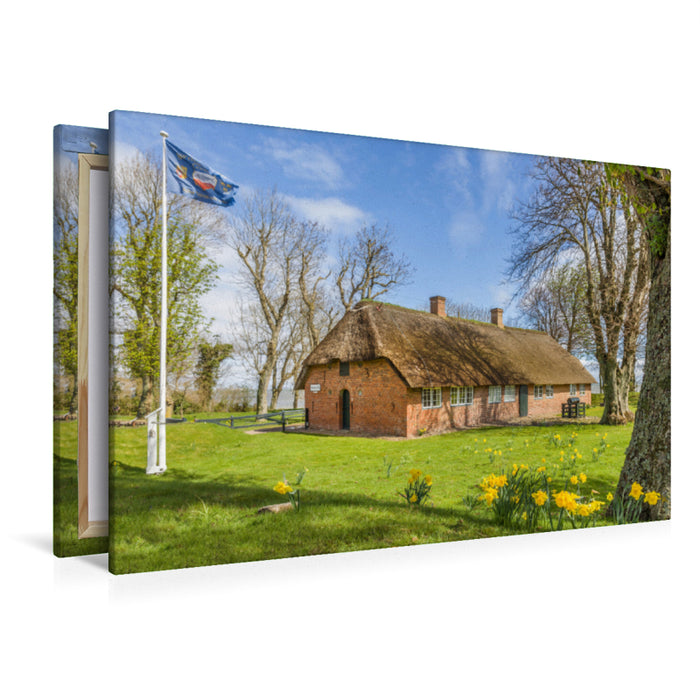 Premium textile canvas Premium textile canvas 120 cm x 80 cm landscape Old Frisian house in Keitum on Sylt 