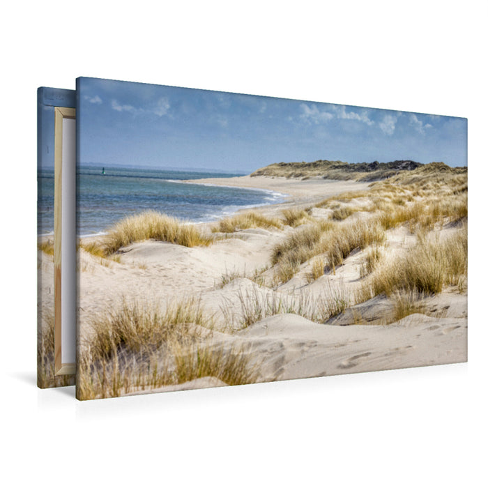 Premium Textil-Leinwand Premium Textil-Leinwand 120 cm x 80 cm quer Dünenlandschaft im Naturschutzgebiet Ellenbogen auf Sylt