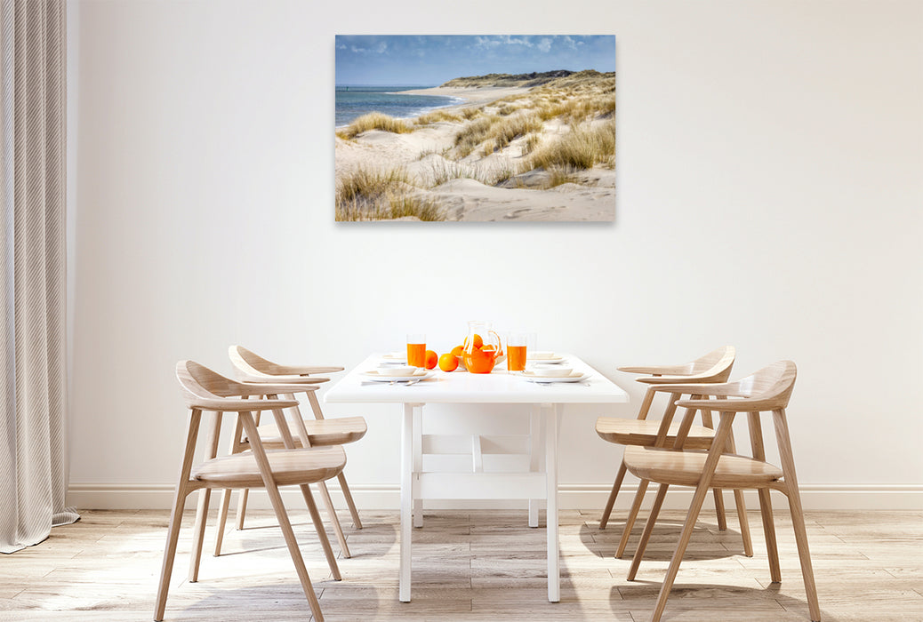 Toile textile haut de gamme Toile textile haut de gamme 120 cm x 80 cm paysage paysage de dunes dans la réserve naturelle d'Ellenbogen à Sylt 