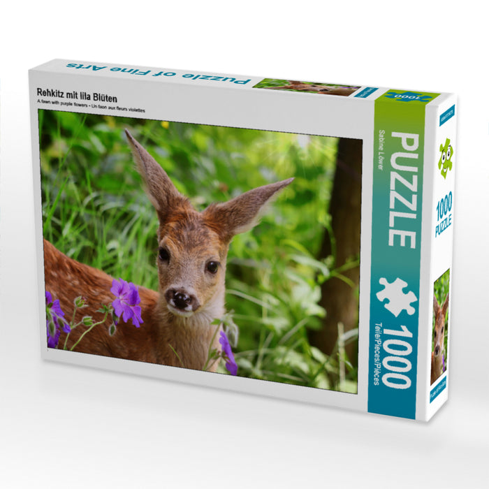 Rehkitz mit lila Blüten - CALVENDO Foto-Puzzle - calvendoverlag 29.99