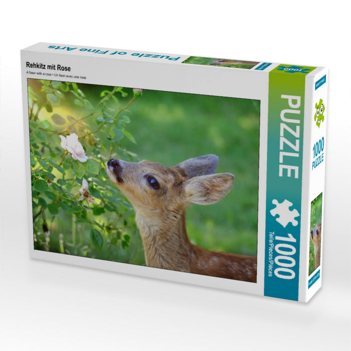 Fawn with rose - CALVENDO photo puzzle 