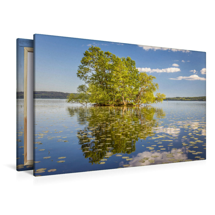 Premium textile canvas Premium textile canvas 120 cm x 80 cm across Tree island in Lake Mälaren in Sigtuna 