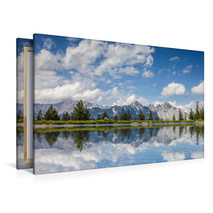 Premium textile canvas Premium textile canvas 120 cm x 80 cm across cold water lake above Seefeld 