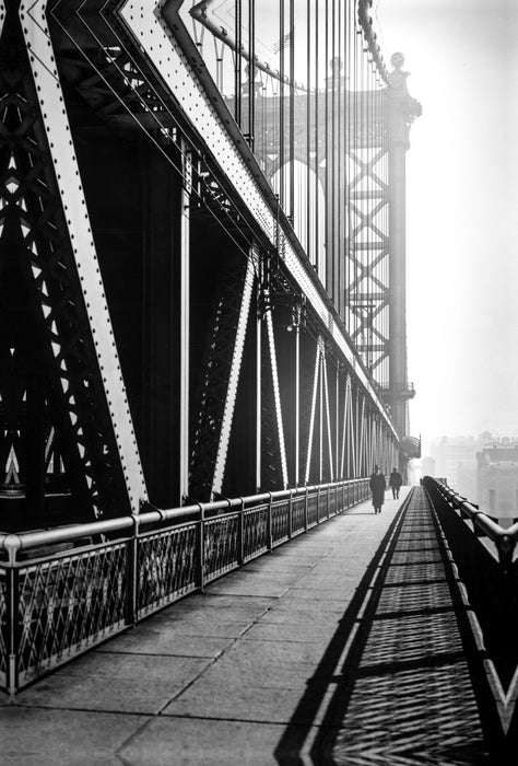 Toile textile haut de gamme Toile textile haut de gamme 80 cm x 120 cm de haut Manhattan Bridge, 1936 