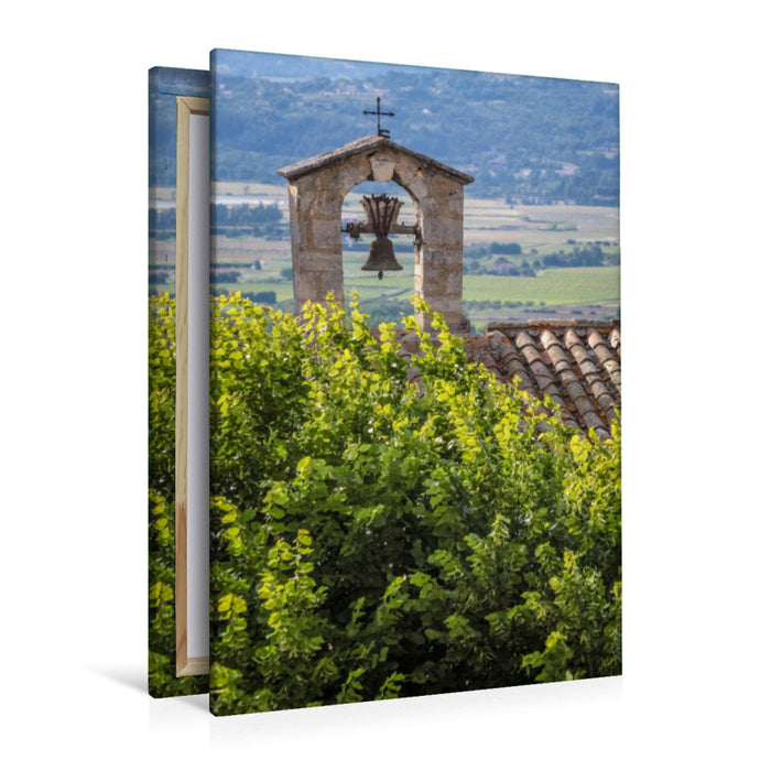 Premium Textil-Leinwand Premium Textil-Leinwand 80 cm x 120 cm  hoch Glockenturm in Bonnieux, Luberon, Provence, Frankreich
